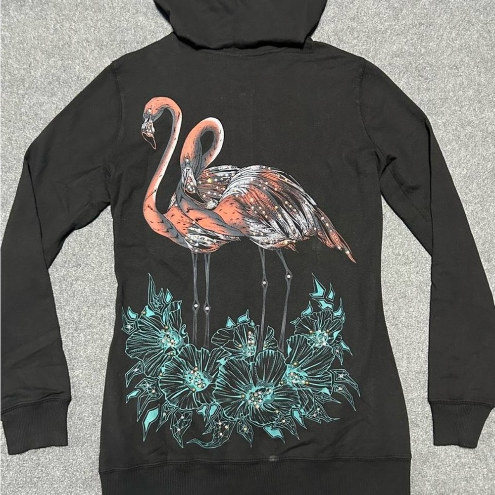 Key Closet Studded Flamingo Zipup Jacket